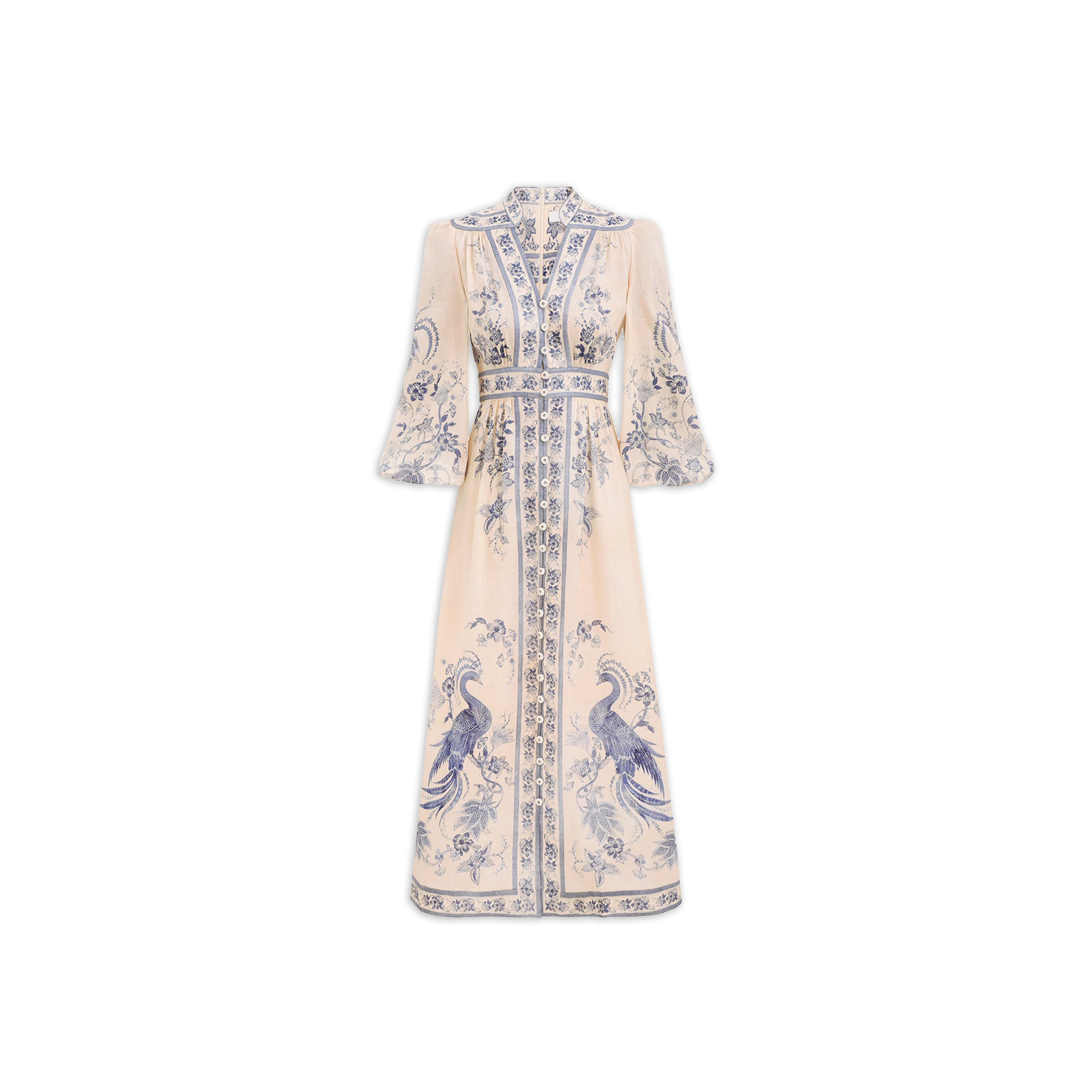 ZIMMERMANN LUCKY PLUNGE MIDI DRESS 3501DSS252